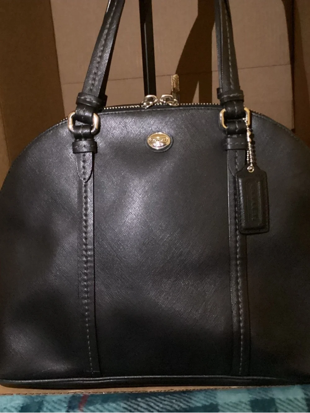 Coach Peyton Leather Cora Domed Satchel Bag J1381-F25671 - Picture 2 of 11